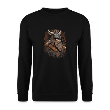 Nordische Mythologie Viking Odin Valhalla - Unisex Pullover - Schwarz - Vorne - Alina (178cm) & Michal (187cm)