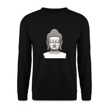 BUDDHA-ZEN-MEDITATION - Unisex Pullover - Schwarz - Vorne - Alina (178cm) & Michal (187cm)