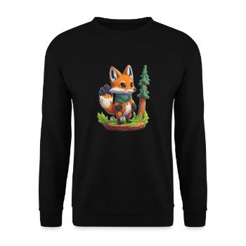Kleiner Fuchs - Unisex Pullover - Schwarz - Vorne - Alina (178cm) & Michal (187cm)