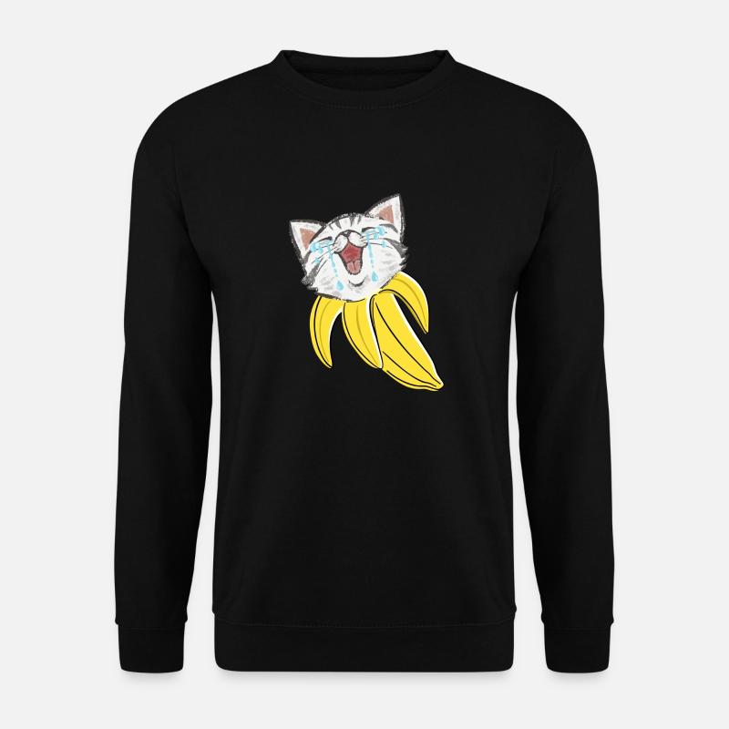 Bananen-Katze - Unisex Pullover - Schwarz