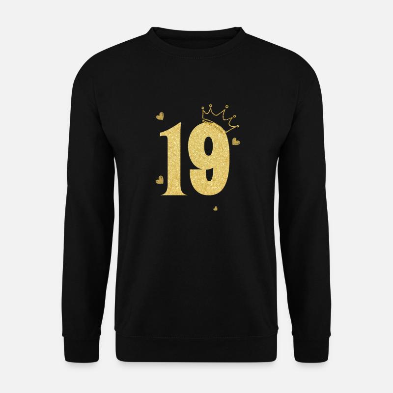 Goldene Krone zum 19-jährigen Jubiläum - Unisex Pullover - Schwarz