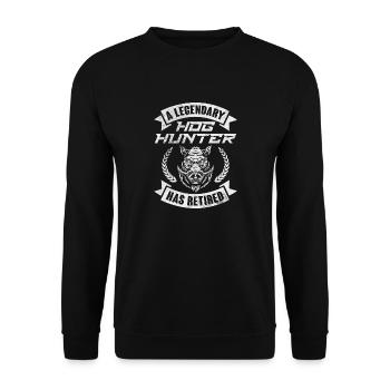 a legendary hog hunter has retired Design - Unisex Pullover - Schwarz - Vorne - Alina (178cm) & Michal (187cm)