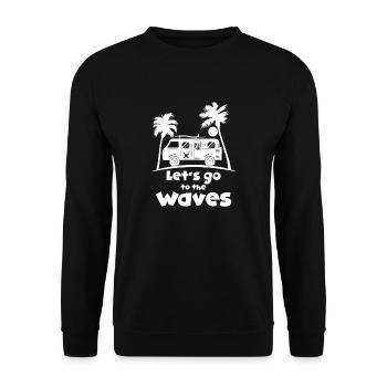 Surfing Surfboard Surfer Wassersport - Unisex Pullover - Schwarz - Vorne - Alina (178cm) & Michal (187cm)