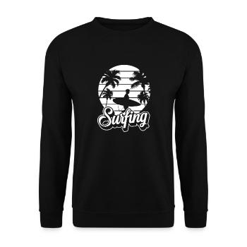 Surfing Surfboard Surfer Wassersport - Unisex Pullover - Schwarz - Vorne - Alina (178cm) & Michal (187cm)