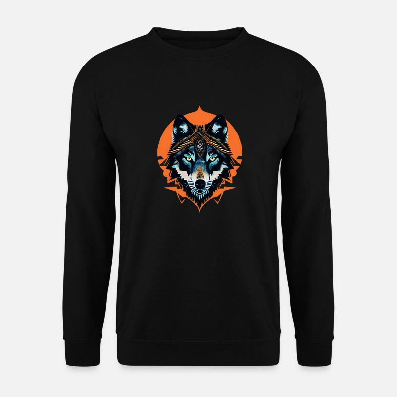 Wolf - Unisex Pullover - Schwarz