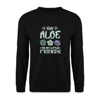 Dites Aloe À Mes Petits Amis - Aloe Vera Cactus - Sweat-shirt Unisexe - noir - Devant - Alina (178cm) & Michal (187cm)