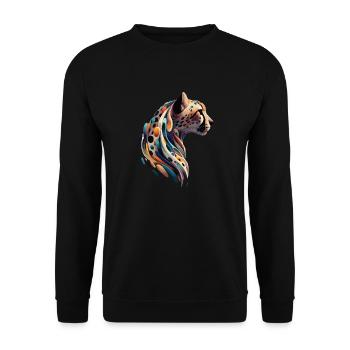 Colorful Abstract Cheetah - Unisex Sweatshirt - black - Front - Alina (178cm) & Michal (187cm)