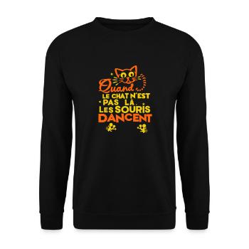 proverbe citation humour chat - Sweat-shirt Unisexe - noir - Devant - Alina (178cm) & Michal (187cm)
