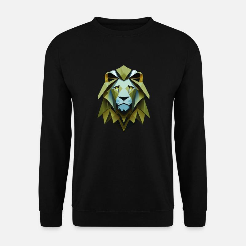 Geometrischer Löwe - Unisex Pullover - Schwarz