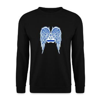 Angelwings-Flügel-Engelsflügel-Israel - Unisex Pullover - Schwarz - Vorne - Alina (178cm) & Michal (187cm)