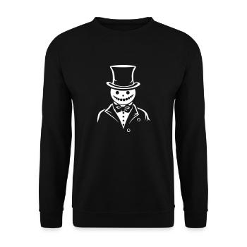 Schneemann Charmanter Frost - Unisex Pullover - Schwarz - Vorne - Alina (178cm) & Michal (187cm)