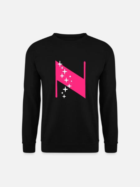 Buchstabe N Glitzer - Unisex Pullover - Schwarz