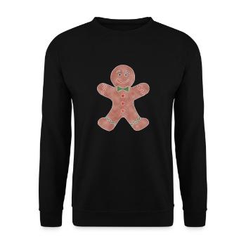 "Biscuit", boho line art design, series "Xmas" - Unisex Sweatshirt - black - Front - Alina (178cm) & Michal (187cm)