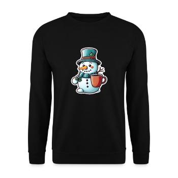 Snowman - Unisex Sweatshirt - black - Front - Alina (178cm) & Michal (187cm)