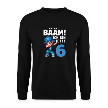 BÄÄM! Ich bin jetzt 6 - Unisex Pullover - Schwarz - Vorne - Alina (178cm) & Michal (187cm)