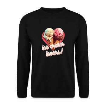 ice cream lovers! - Unisex Pullover - Schwarz - Vorne - Alina (178cm) & Michal (187cm)