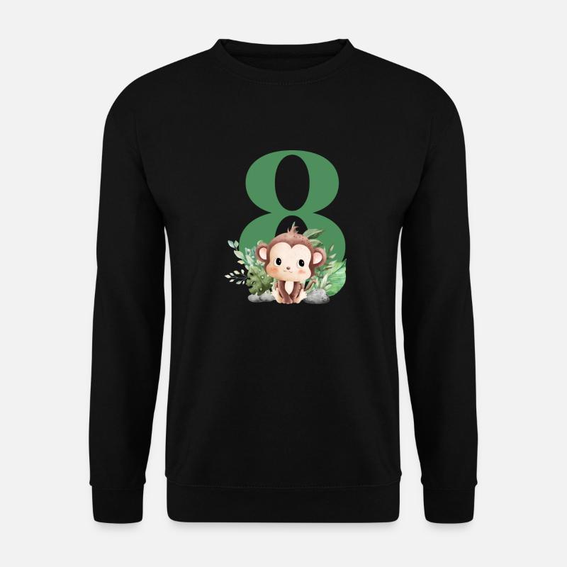 8th Birthday Monkey Safari - Unisex Sweatshirt - black