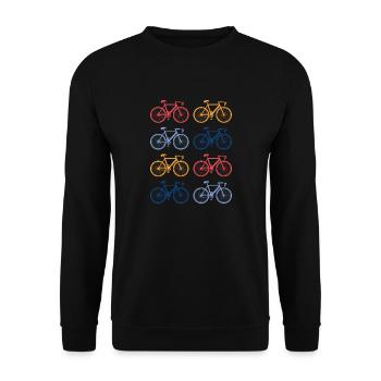 Bicycle Cycling Retro Vintage Gift Idea - Unisex Sweatshirt - black - Front - Alina (178cm) & Michal (187cm)