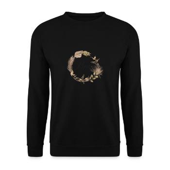 Braut Boho Kranz / Junggesellenabschied - Unisex Pullover - Schwarz - Vorne - Alina (178cm) & Michal (187cm)