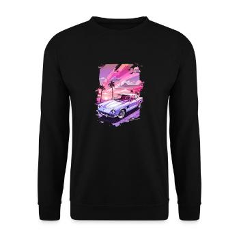 Los Angeles, USA, Amerika, Kalifornien, Graffitti Miami - Unisex Pullover - Schwarz - Vorne - Alina (178cm) & Michal (187cm)