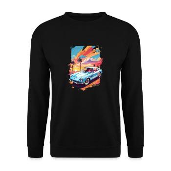 Los Angeles, USA, Amerika, Kalifornien, Graffitti Miami - Unisex Pullover - Schwarz - Vorne - Alina (178cm) & Michal (187cm)