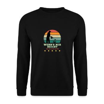Wenn's mir reicht geh ich in den Garten - Gärtner - Unisex Pullover - Schwarz - Vorne - Alina (178cm) & Michal (187cm)