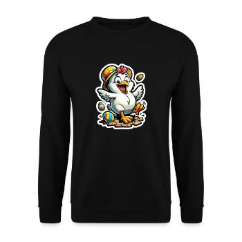 Poussins de Pâques Joyeuses Pâques - Sweat-shirt Unisexe - noir - Devant - Alina (178cm) & Michal (187cm)