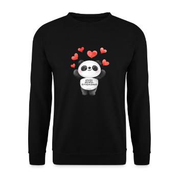 Mimikama Panda gegen Rechtsextremismus - Unisex Pullover - Schwarz - Vorne - Alina (178cm) & Michal (187cm)