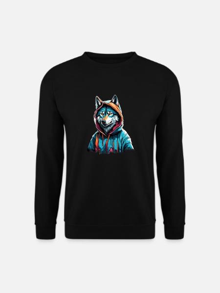 Coolest Wolf in Town - Unisex Sweatshirt - black