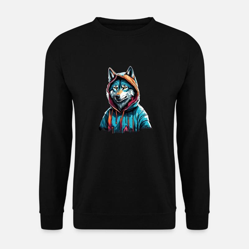 Coolest Wolf in Town - Unisex Pullover - Schwarz