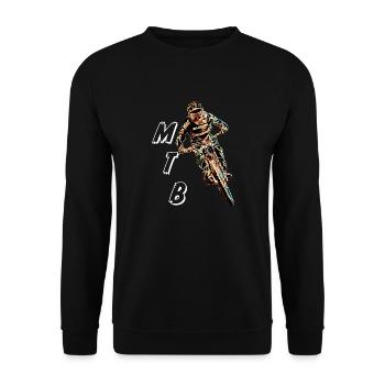 MTB MTB bergab - Unisex Pullover - Schwarz - Vorne - Alina (178cm) & Michal (187cm)