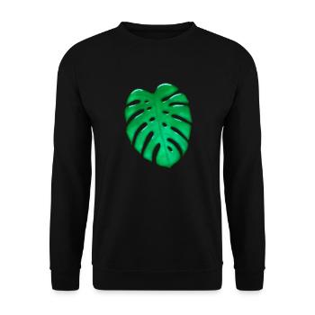 Feuille de verre Monstera - Sweat-shirt Unisexe - noir - Devant - Alina (178cm) & Michal (187cm)