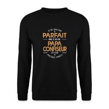 je suis un papa Confiseur humour chocolat bonbon - Sweat-shirt Unisexe - noir - Devant - Alina (178cm) & Michal (187cm)