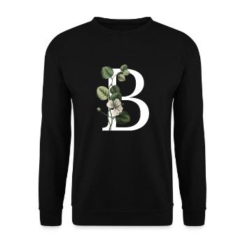 lettre b botanique vert - Sweat-shirt Unisexe - noir - Devant - Alina (178cm) & Michal (187cm)
