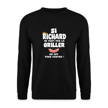 Richard roi barbecue cadeau richard fêtes - Sweat-shirt Unisexe - noir - Devant - Alina (178cm) & Michal (187cm)