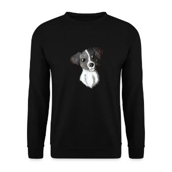 Jack Russell Pattern 5 - Unisex Pullover - Schwarz - Vorne - Alina (178cm) & Michal (187cm)