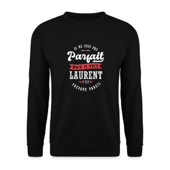 Laurent Parfait Cadeau prenom laurent - Sweat-shirt Unisexe - noir - Devant - Alina (178cm) & Michal (187cm)