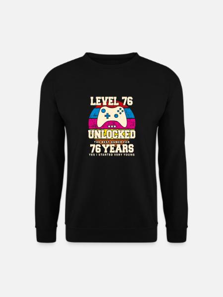 Original 1948 76 Jahre alt Level 76 Freischalten - Unisex Pullover - Schwarz