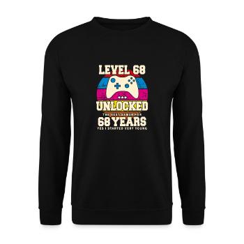 Original 1956 68 ans Niveau 68 Débloquer - Sweat-shirt Unisexe - noir - Devant - Alina (178cm) & Michal (187cm)