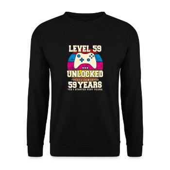 Original 1965 59 Years Old Level 59 Unlock - Unisex Sweatshirt - black - Front - Alina (178cm) & Michal (187cm)