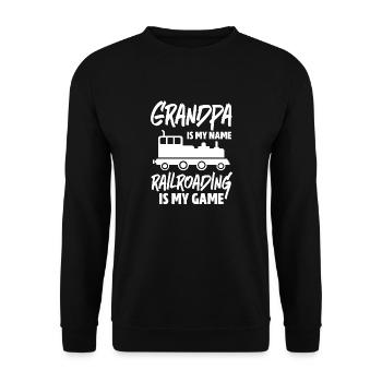 grand-père est mon nom, le chemin de fer est mon jeu Design - Sweat-shirt Unisexe - noir - Devant - Alina (178cm) & Michal (187cm)
