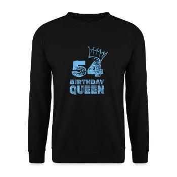 Age 54 - Unisex Sweatshirt - black - Front - Alina (178cm) & Michal (187cm)