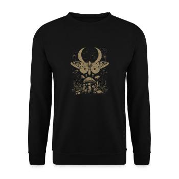 Motte Fairycore Goth Grunge Pilze - Unisex Pullover - Schwarz - Vorne - Alina (178cm) & Michal (187cm)