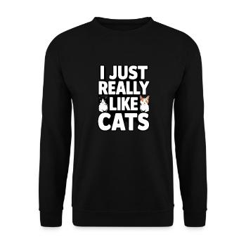 Chat Chats Amoureux Chat Propriétaire Chaton - Sweat-shirt Unisexe - noir - Devant - Alina (178cm) & Michal (187cm)