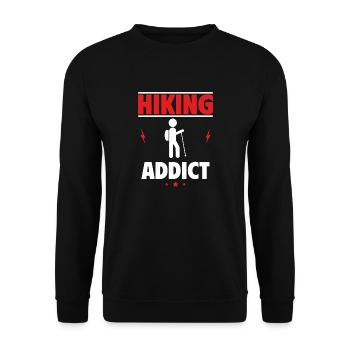 Addicted to Hiking - Unisex Sweatshirt - black - Front - Alina (178cm) & Michal (187cm)