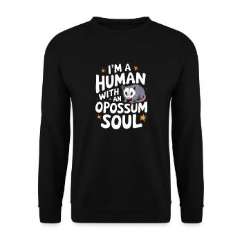 Opossum Possum Animal - Unisex Sweatshirt - black - Front - Alina (178cm) & Michal (187cm)