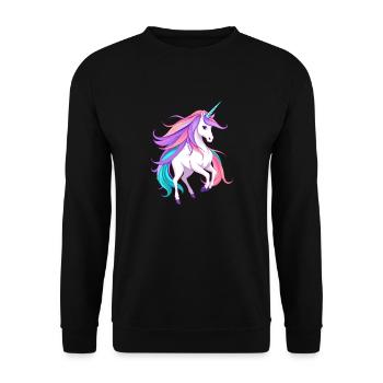Radiant Violet Licorne Fantasy Illustration - Sweat-shirt Unisexe - noir - Devant - Alina (178cm) & Michal (187cm)