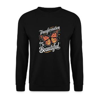 Schmetterling Monarchfalter Bunt Schmetterlinge - Unisex Pullover - Schwarz - Vorne - Alina (178cm) & Michal (187cm)
