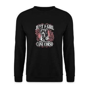 Cane Corso Hund - Unisex Pullover - Schwarz - Vorne - Alina (178cm) & Michal (187cm)