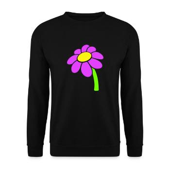 Kleine Margerite Blume Dekorativ Gelb Lila Design - Unisex Pullover - Schwarz - Vorne - Alina (178cm) & Michal (187cm)